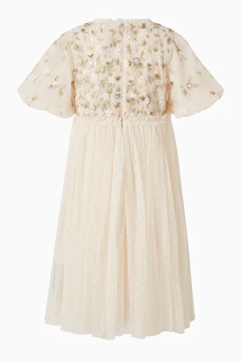 فستان ميدو بنقشة زهور تول 