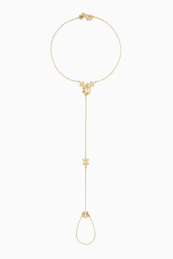 سوار بسلسلة يد مرصع بالماس ذهب عيار 18