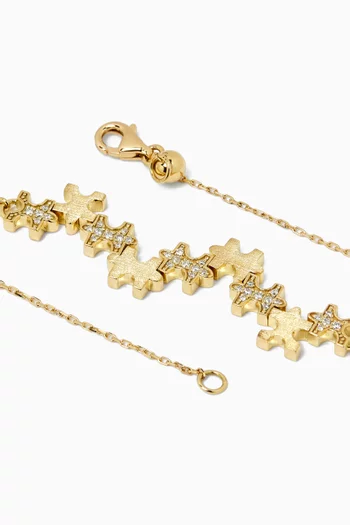 سوار بتصميم مصقول فائق اللمعان مرصع بالماس ذهب عيار 18