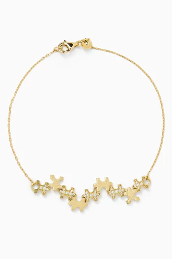 سوار بتصميم مصقول فائق اللمعان مرصع بالماس ذهب عيار 18