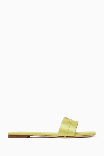Flat Slides in Satin