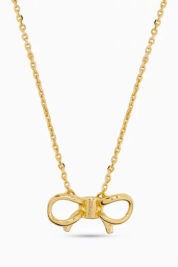 Fiocco Bow Necklace in Brass