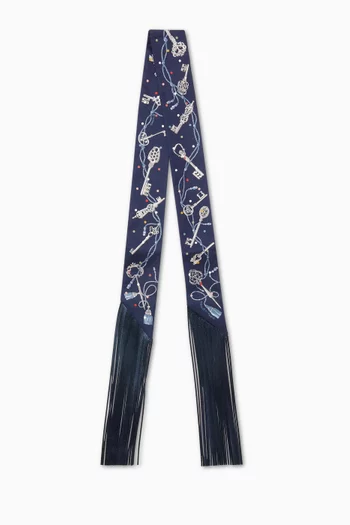 وشاح تويلي بنقشة لي كلي أبواس وشرّابات جلد غير مستعمل