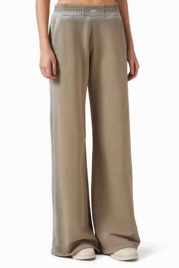 بنطال رياضي بطبعة شعار الماركة بطلاء بخاخ قطن