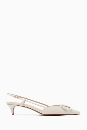 Valentino Garavani VLogo Signature 40 Slingback Pumps in Patent Leather