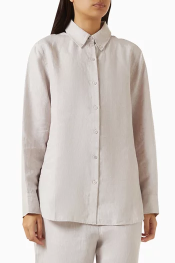 قميص كتان بأزرار