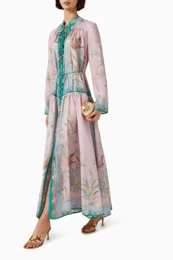 فستان إندرا بحزام حرير