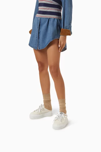 سنيكرز مفتوح من الخلف دينم