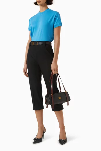 تي شيرت مطرز بشعار الماركة قطن جيرسيه