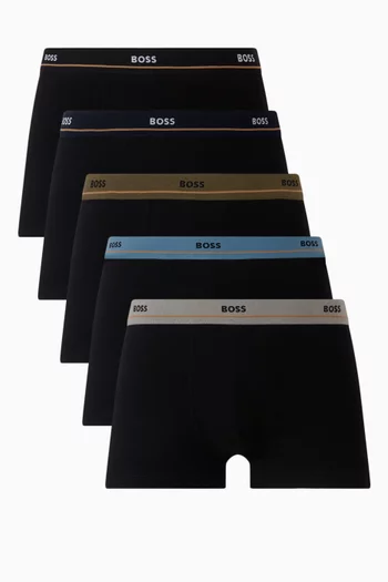 Logo Trunks in Stretch Cotton, Set of 5