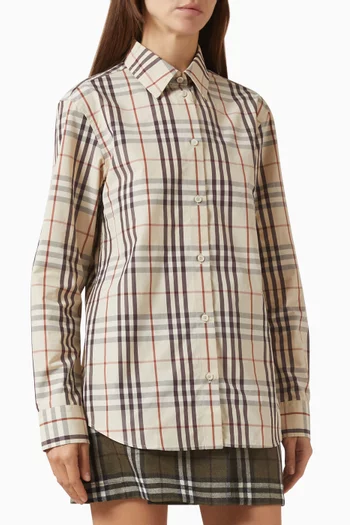 قميص إيما بنقشة مربعات قطن