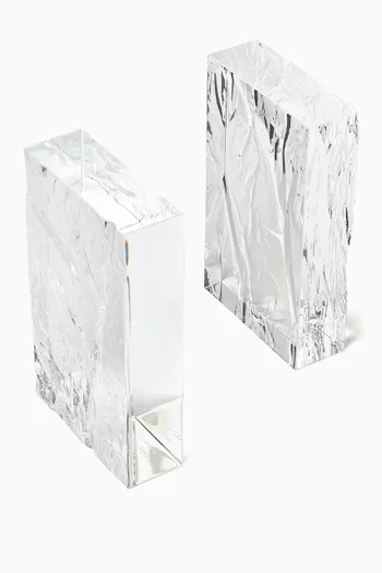 Crushed Ice Bookends, Set of 2