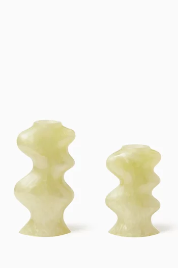Lia Wavy Candle Holders, Set of 2
