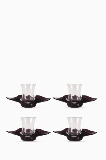 Teacup & Saucer in Acrylic, Set of 4