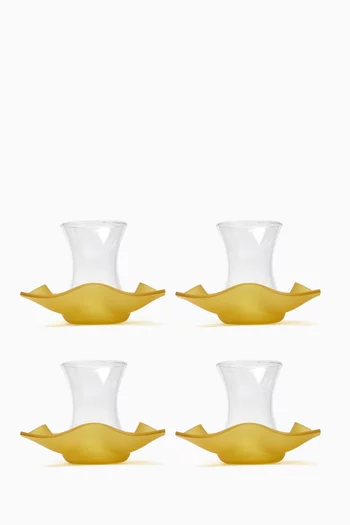 Teacup & Saucer in Acrylic, Set of 4