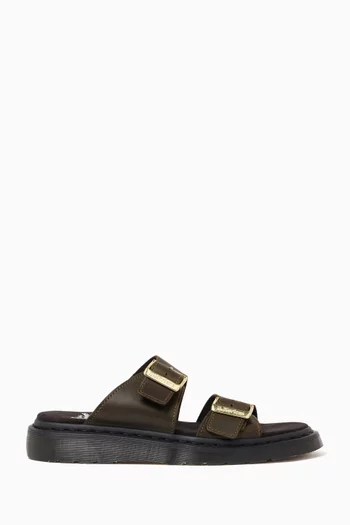 Josef Slide Sandals in Leather