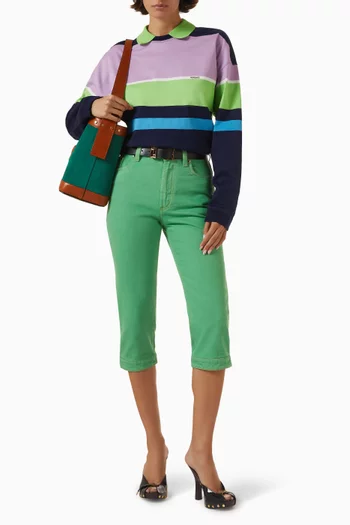 سويت شيرت بنقشة مخططة قطن جيرسيه