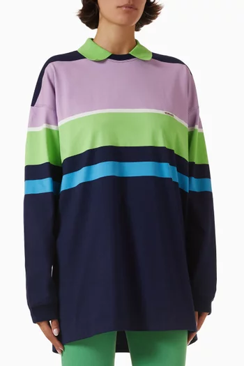 سويت شيرت بنقشة مخططة قطن جيرسيه