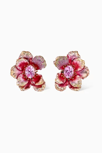 Peony Poppy Earrings in 18kt Gold Vermeil