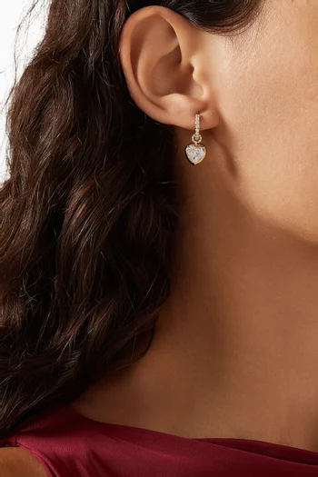 Heart Hoop Earrings in 9kt Gold Vermeil