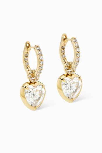 Heart Hoop Earrings in 9kt Gold Vermeil