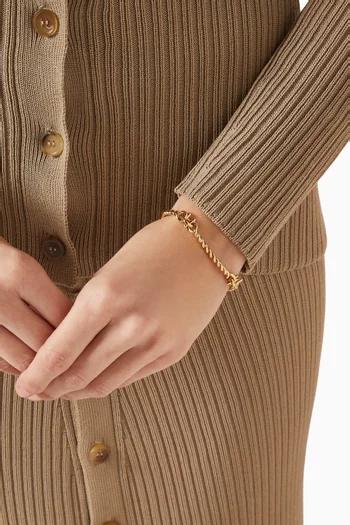Gancini Twisted Bracelet in Brass