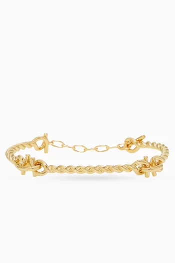 Gancini Twisted Bracelet in Brass