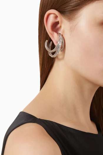 Vienna Clip-on Earrings in Rhodium-plated Metal