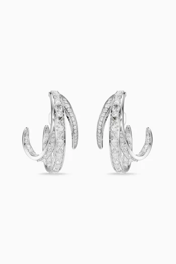 Vienna Clip-on Earrings in Rhodium-plated Metal