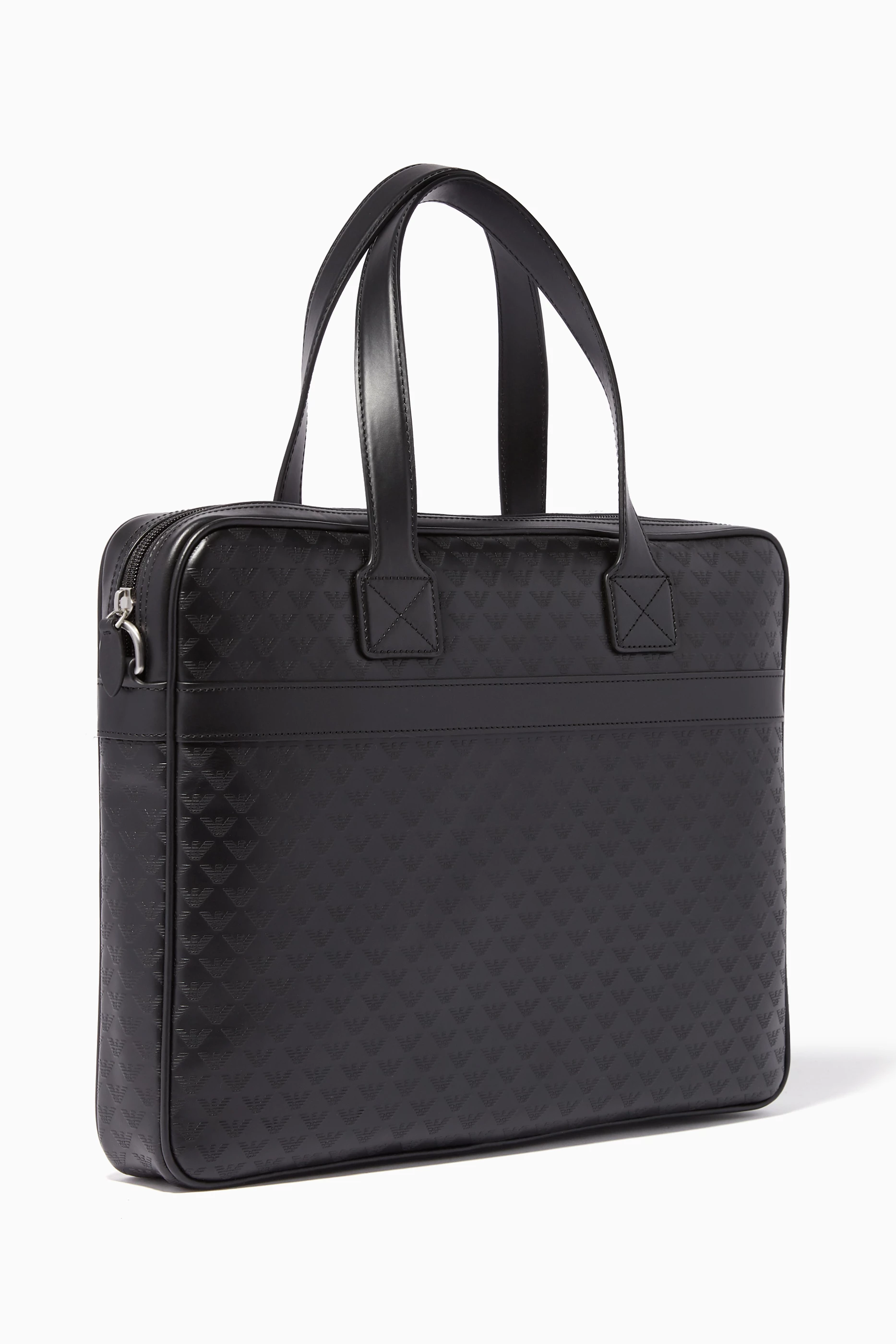 Buy Emporio Armani Black Black Laptop Bag for Men in Saudi Ounass