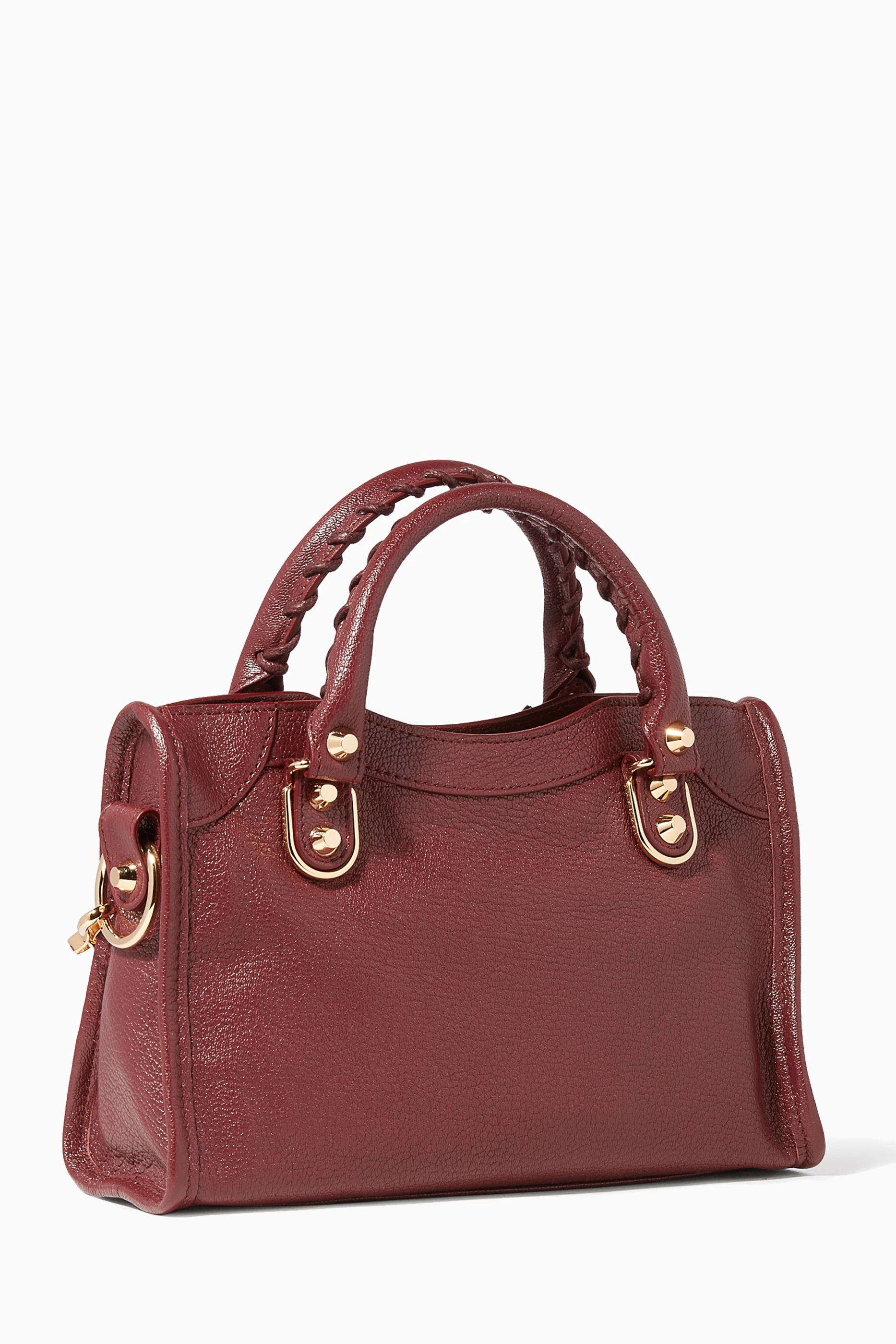 Balenciaga mini city burgundy on sale