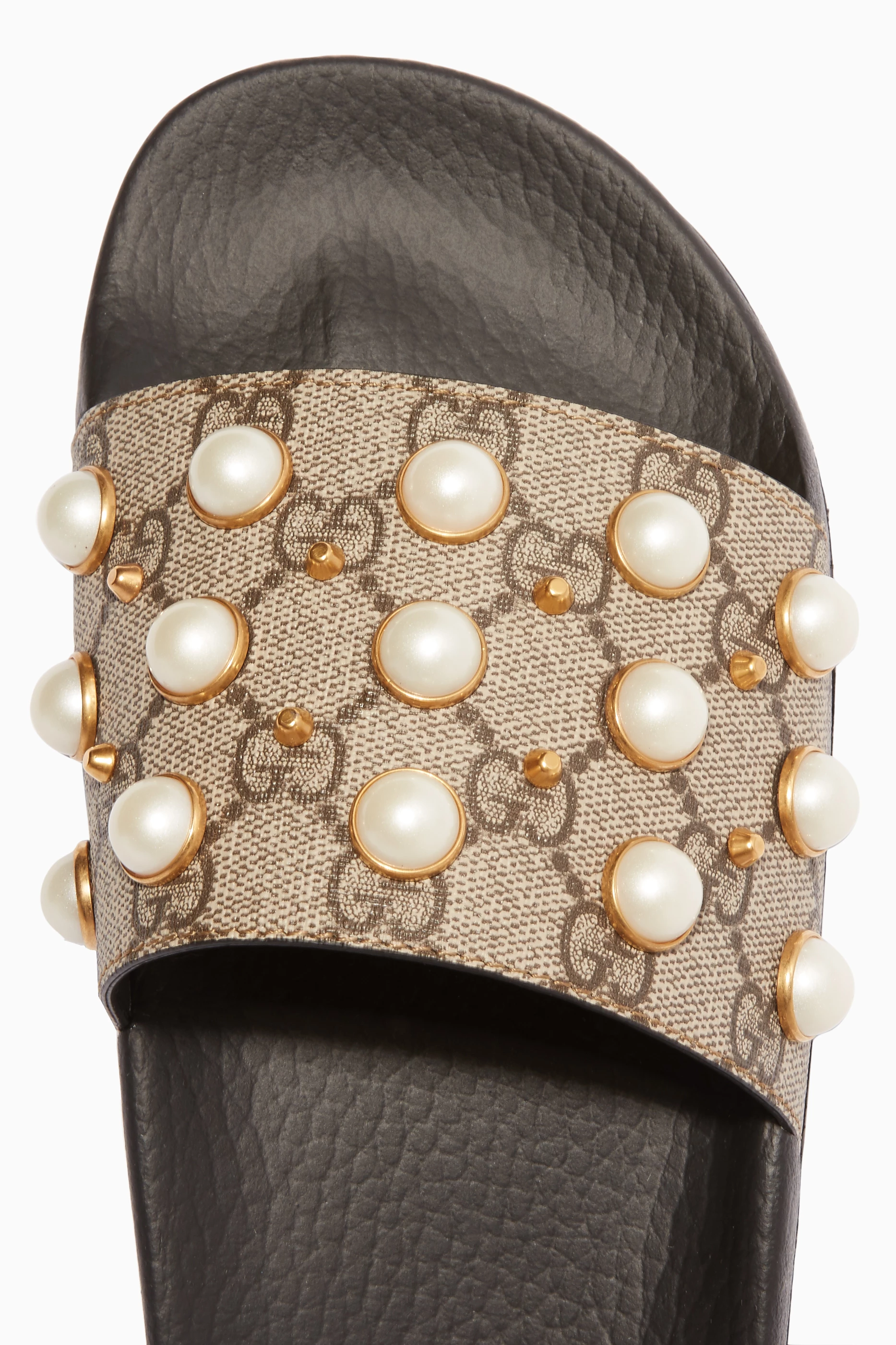 Gucci slides pearl best sale