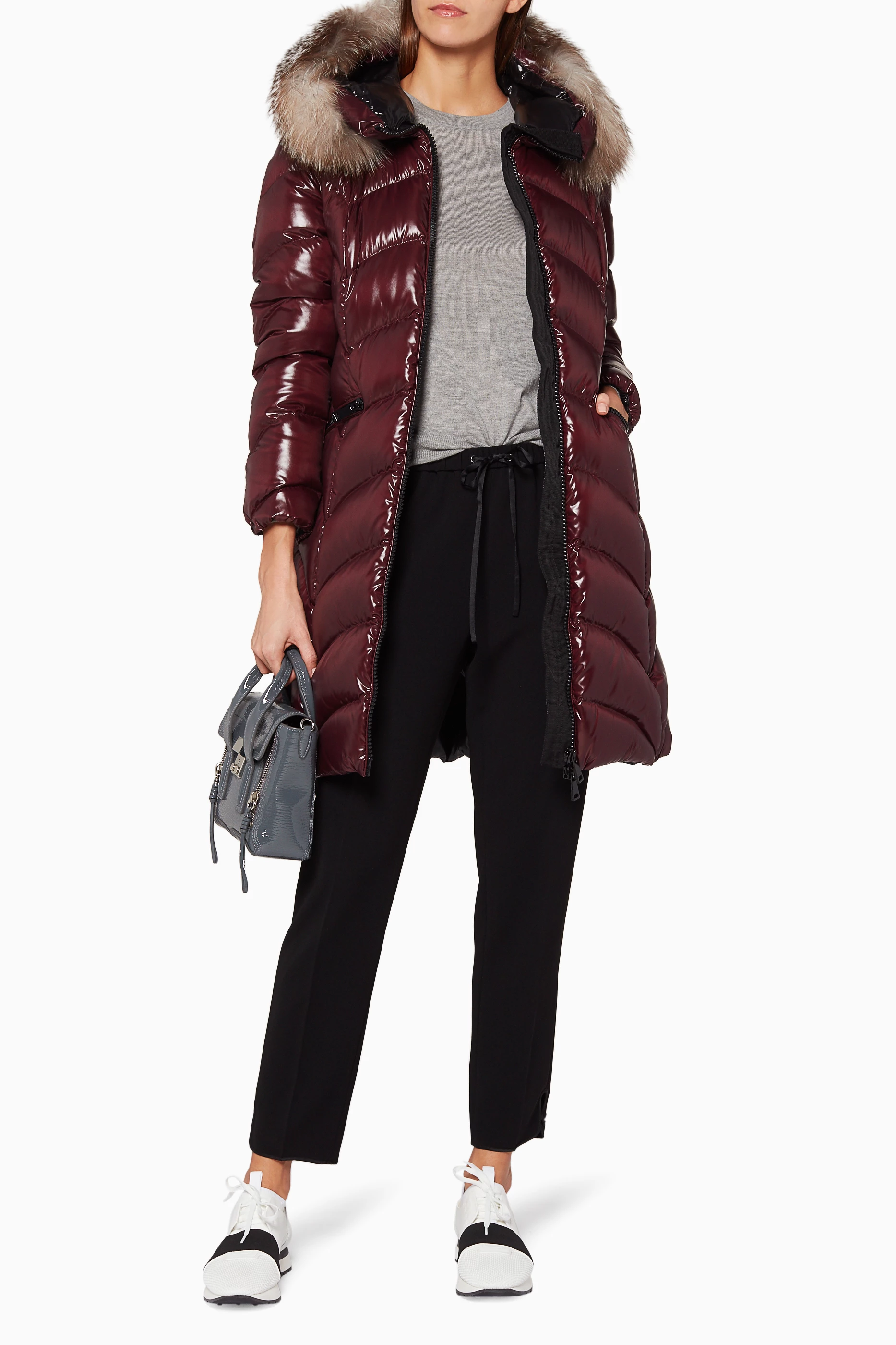 Buy Moncler Red Burgundy Moncler Albizia Oversized Puffer Jacket