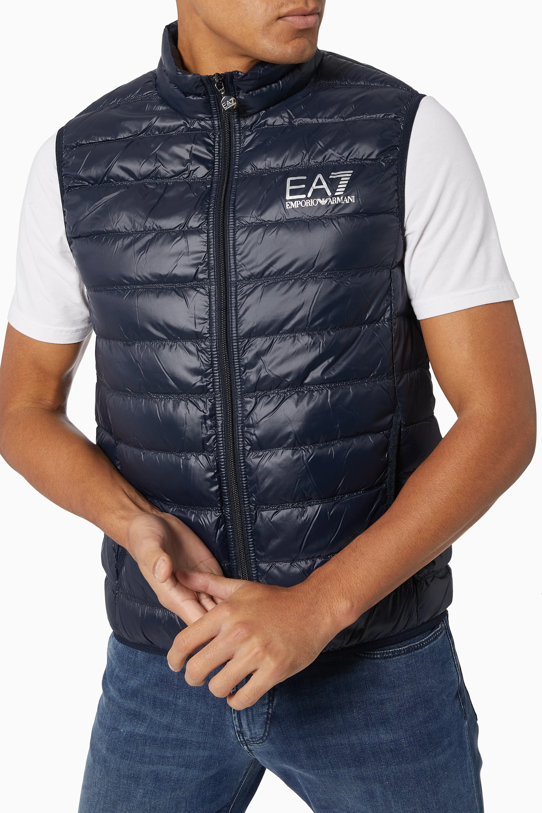 Ea7 on sale bodywarmer blue