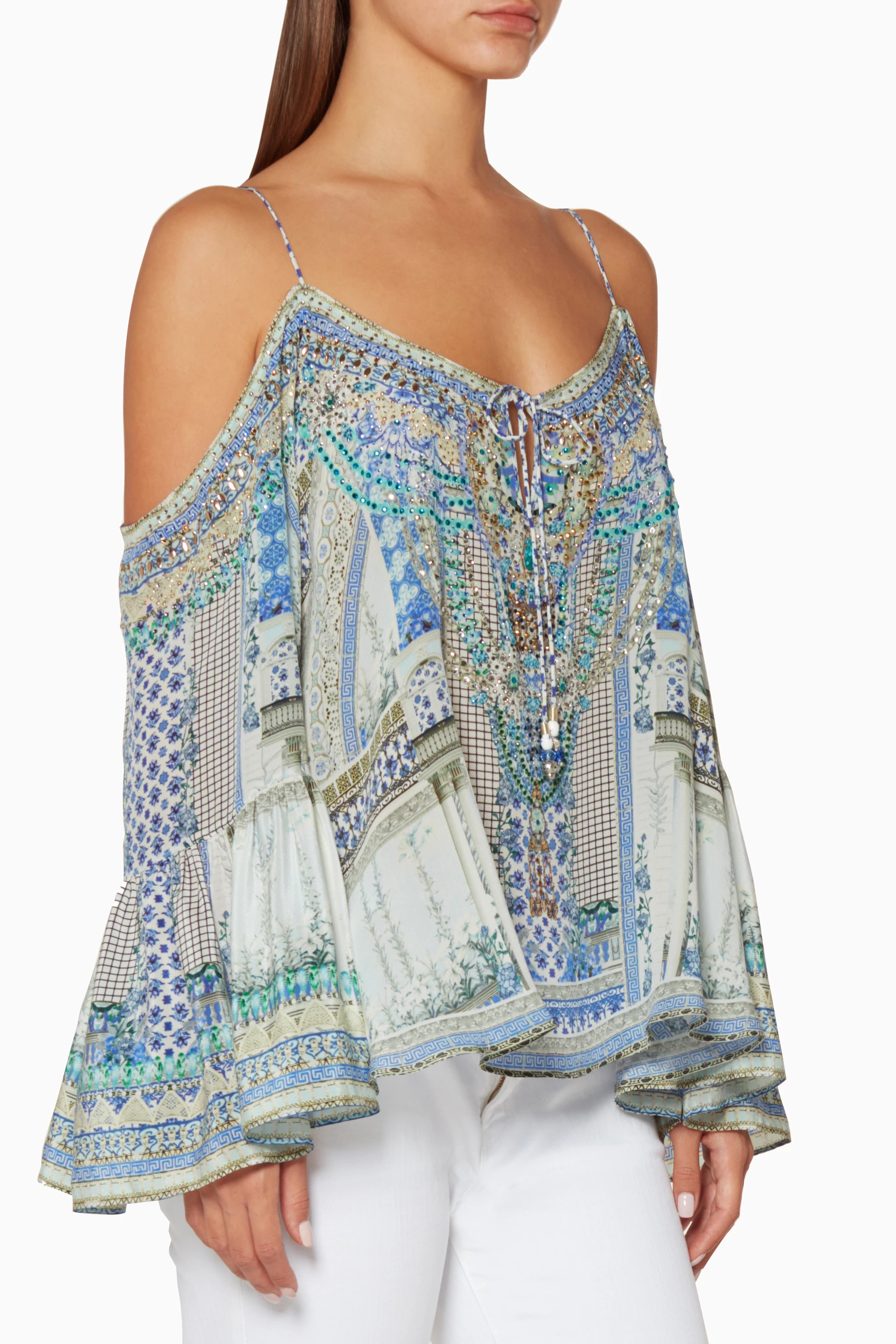 Camilla drop hotsell shoulder top