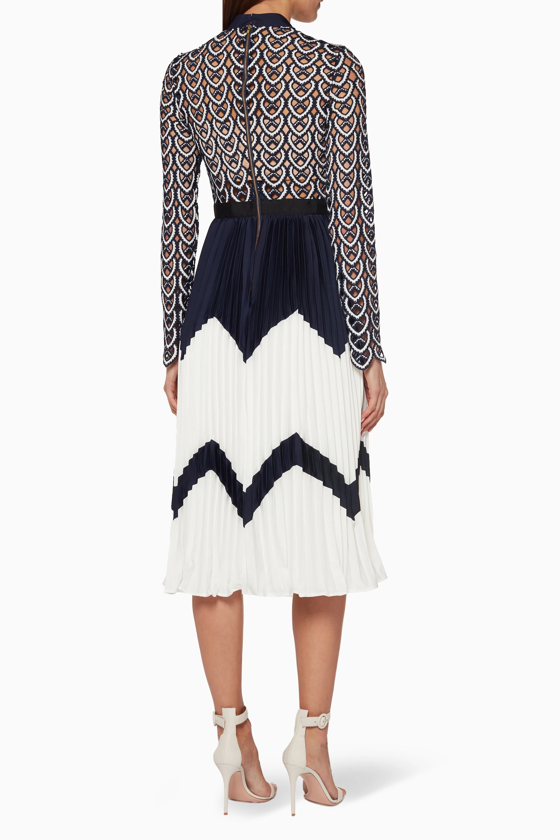 Self portrait crochet hot sale midi dress