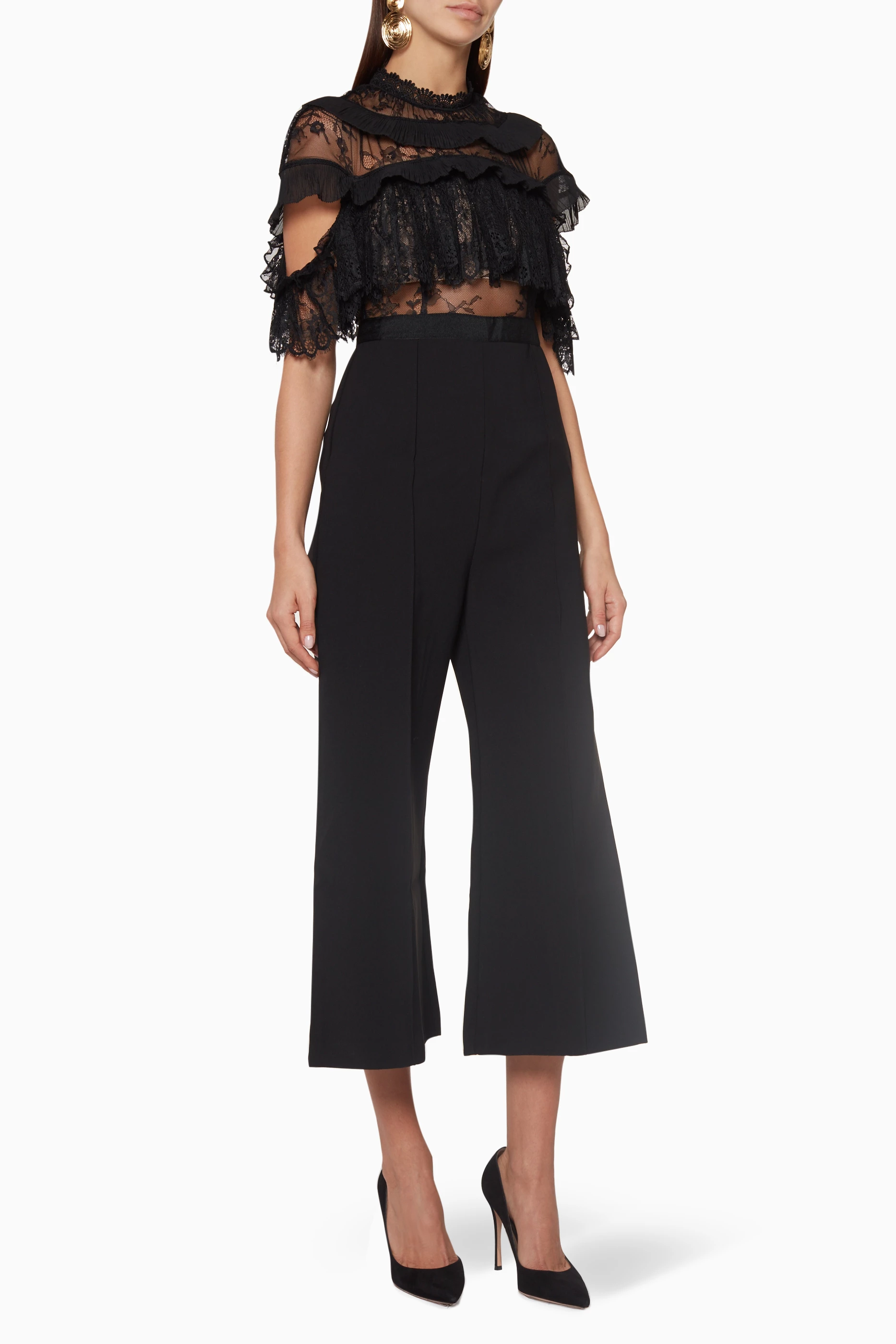 Self portrait lace best sale jumpsuit