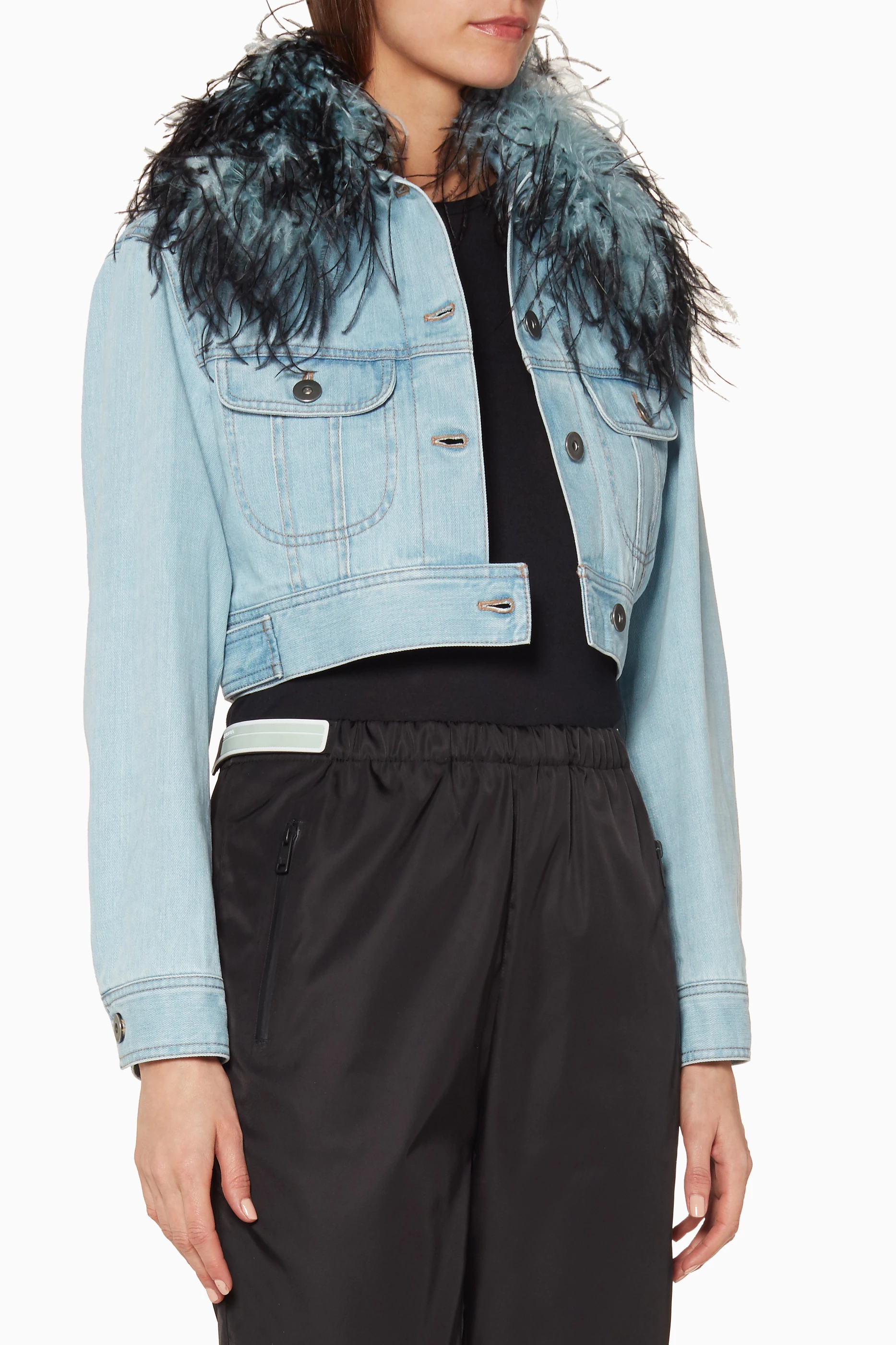 Prada feather jacket hot sale