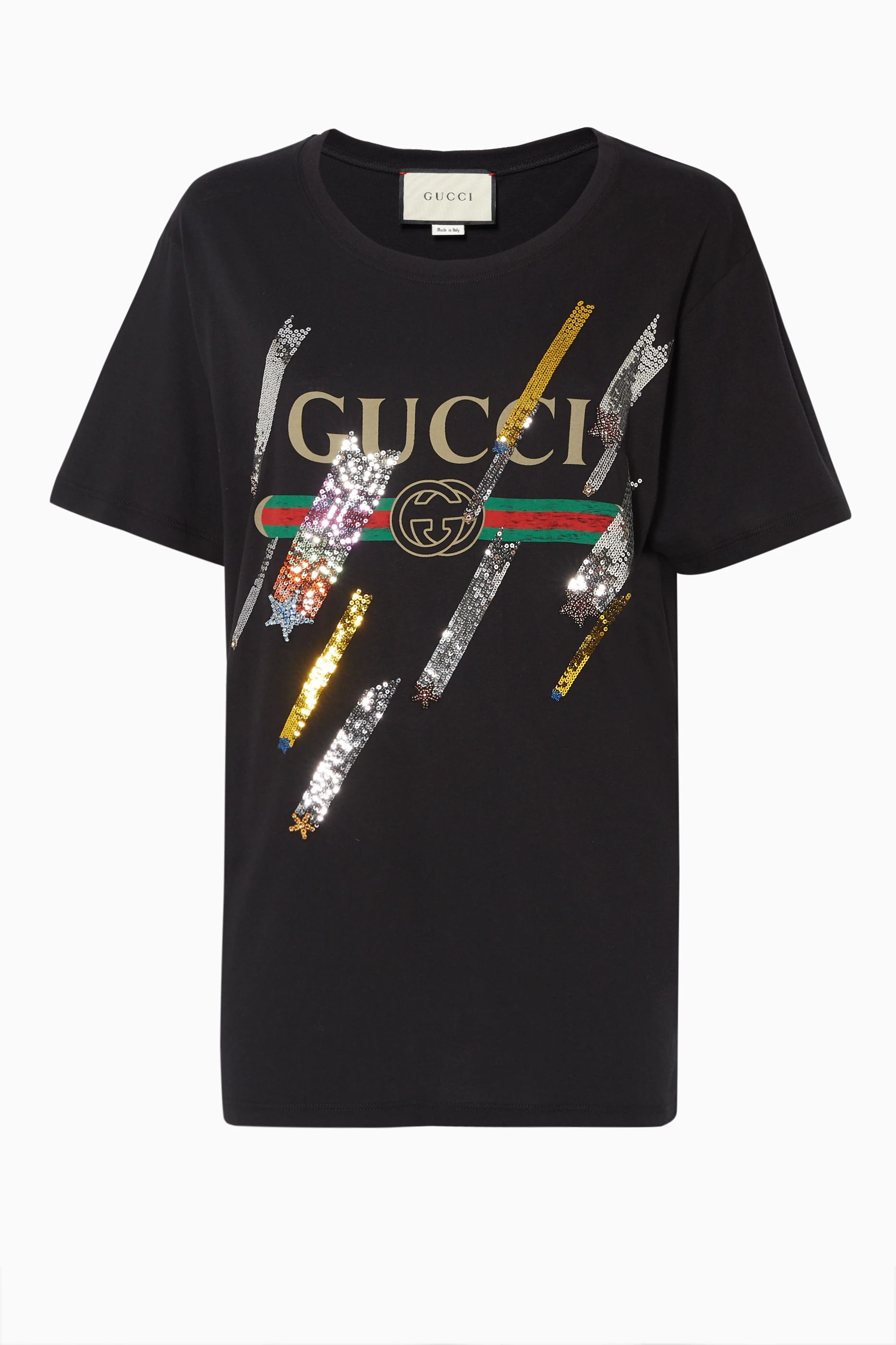 Buy Gucci Black Black Logo Shooting Star Oversize T Shirt for