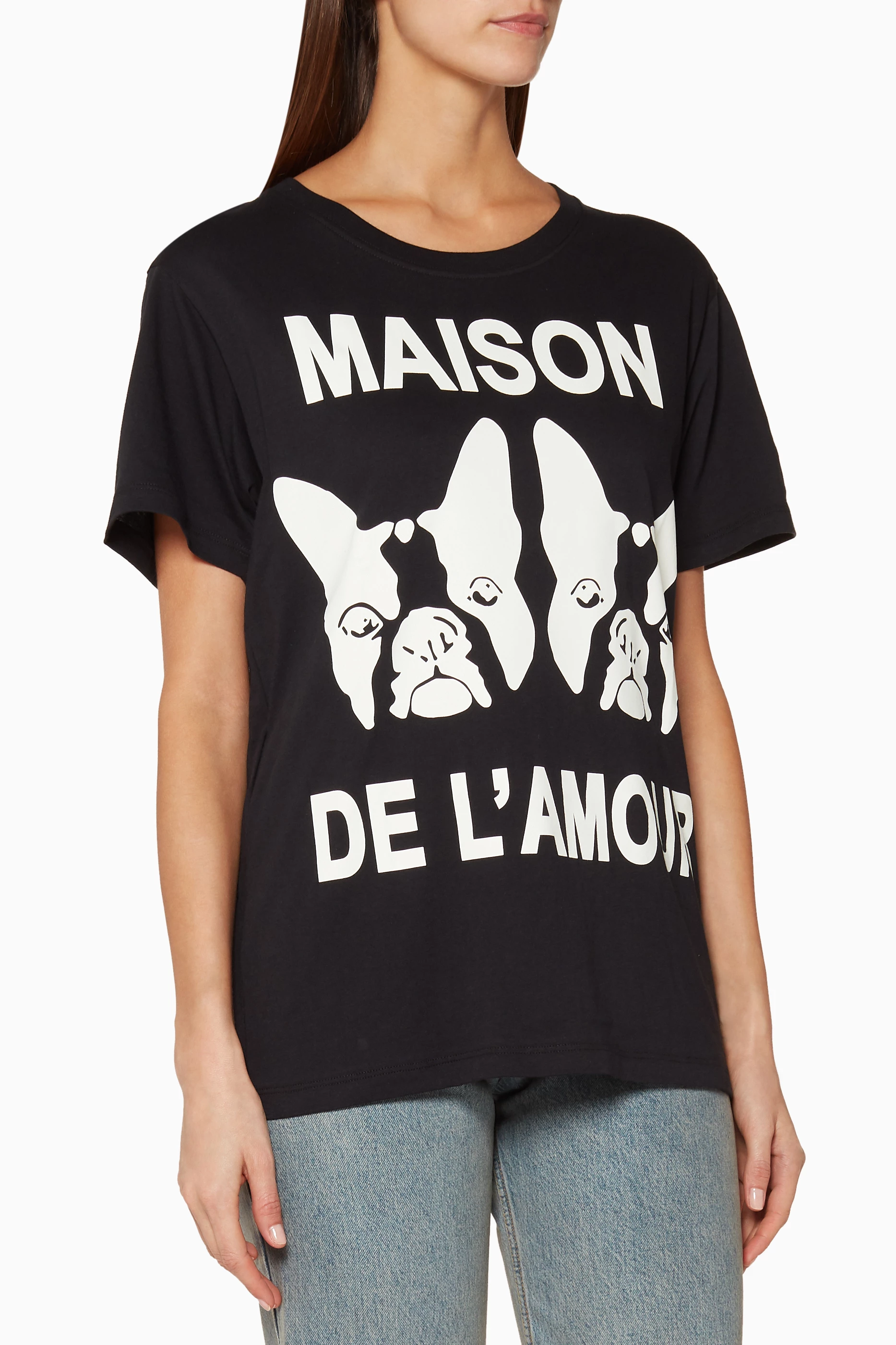 Buy Gucci Black Black Maison de l Amour T Shirt for Women in Saudi