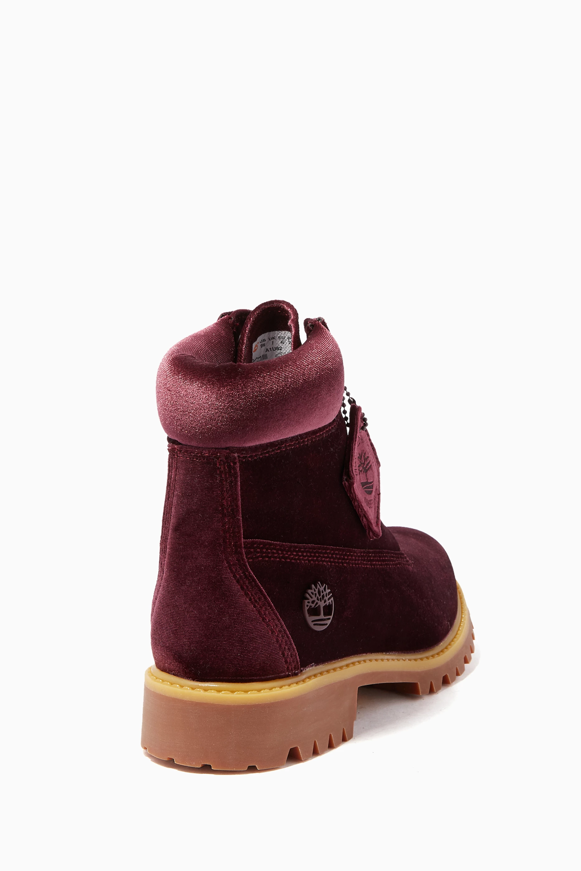 Maroon velvet timberlands new arrivals