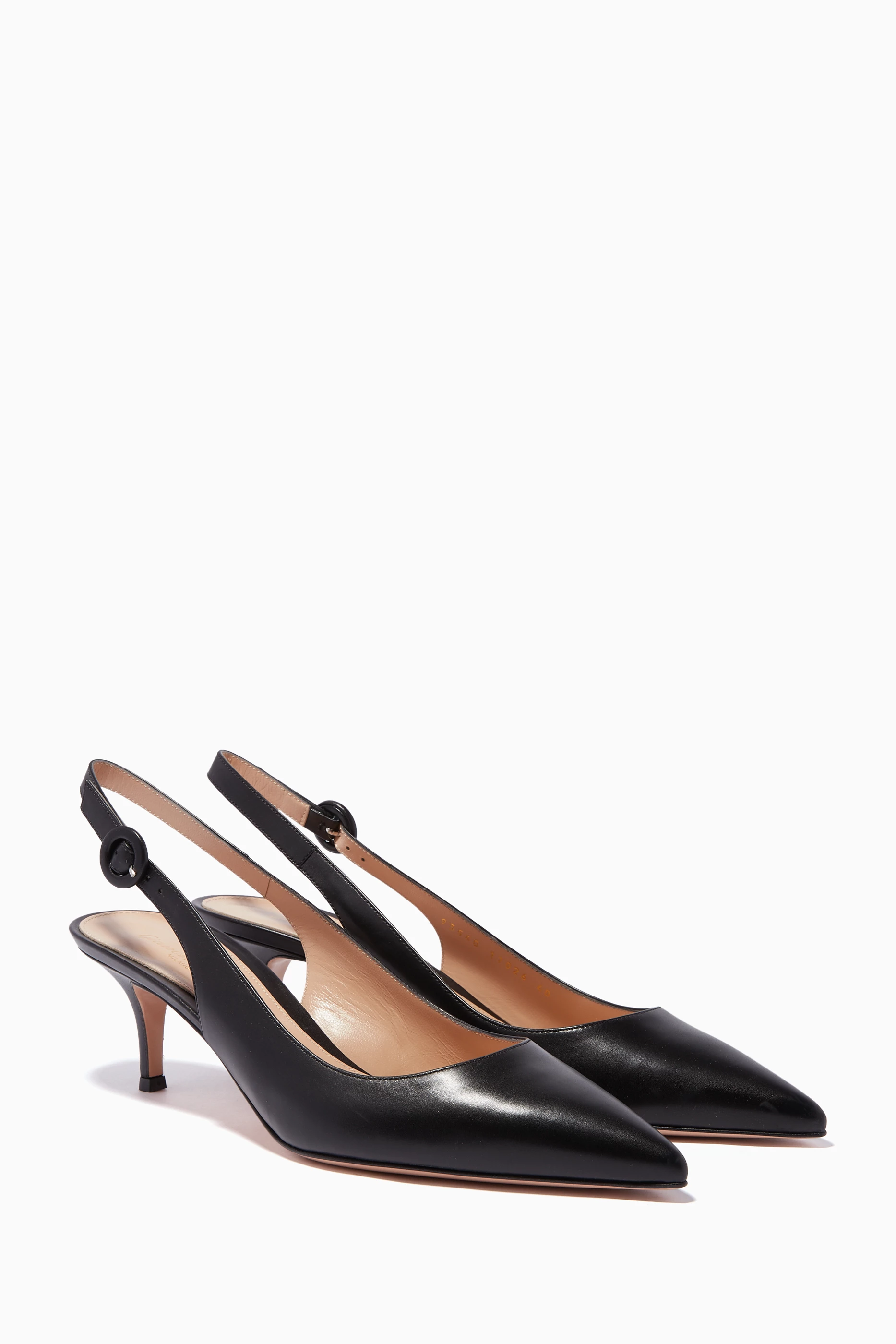 Buy Gianvito Rossi Black Black Leather Anna Point Toe Pumps for