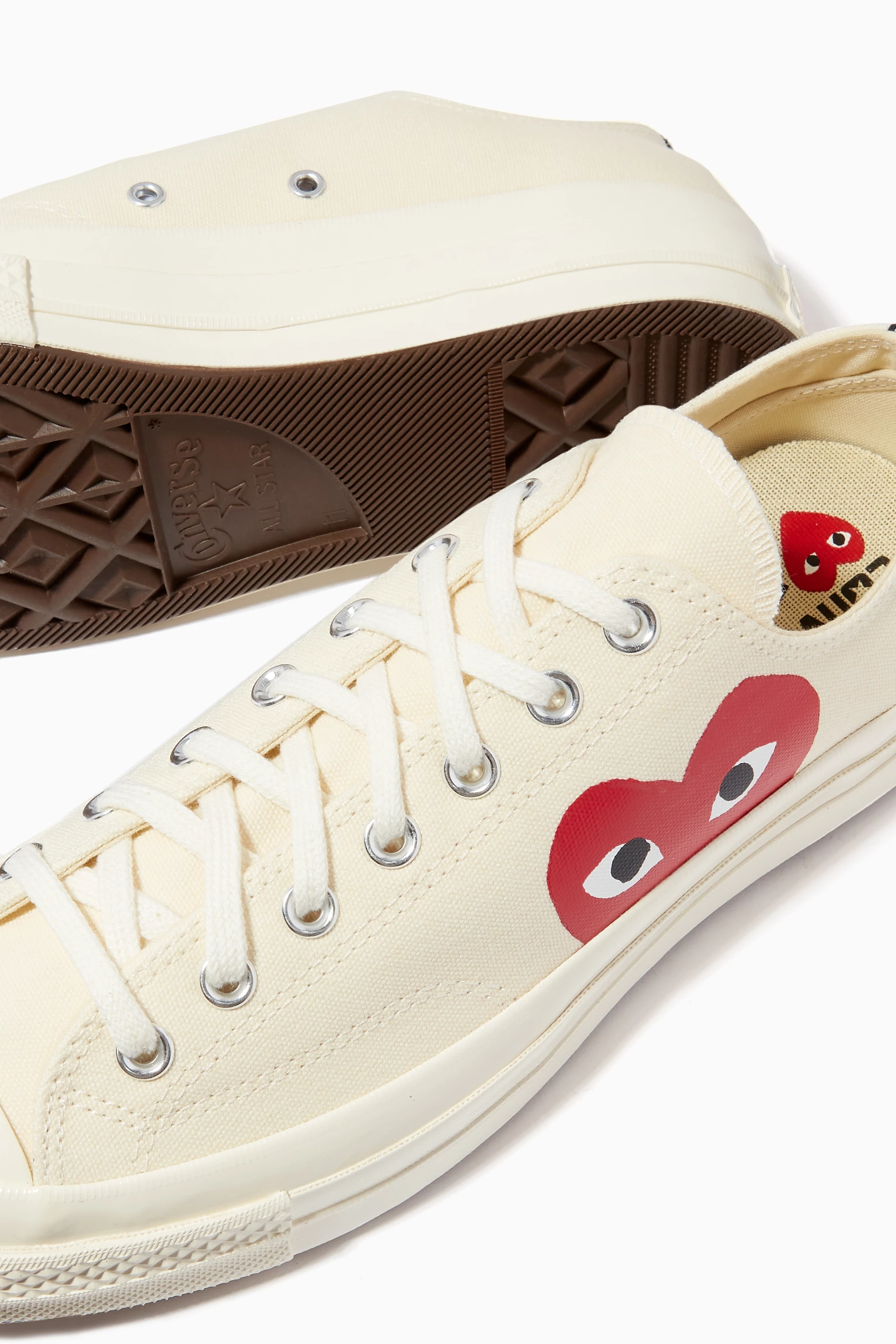 Buy Comme des Gar ons PLAY White x Converse Chuck 70 Low Top