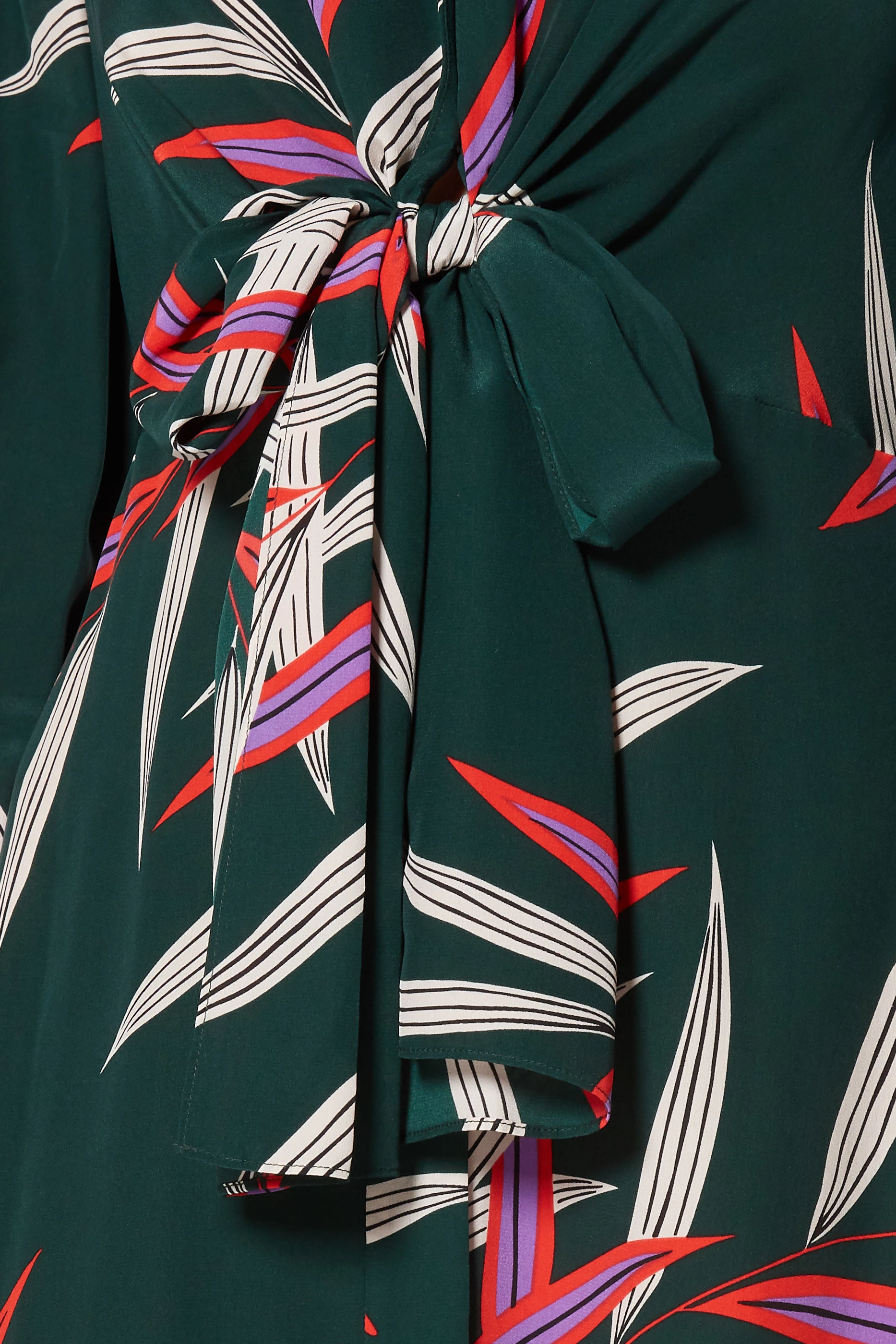 Buy Diane Von Furstenberg Green Quincy Hunter Leaf Print Von Dress