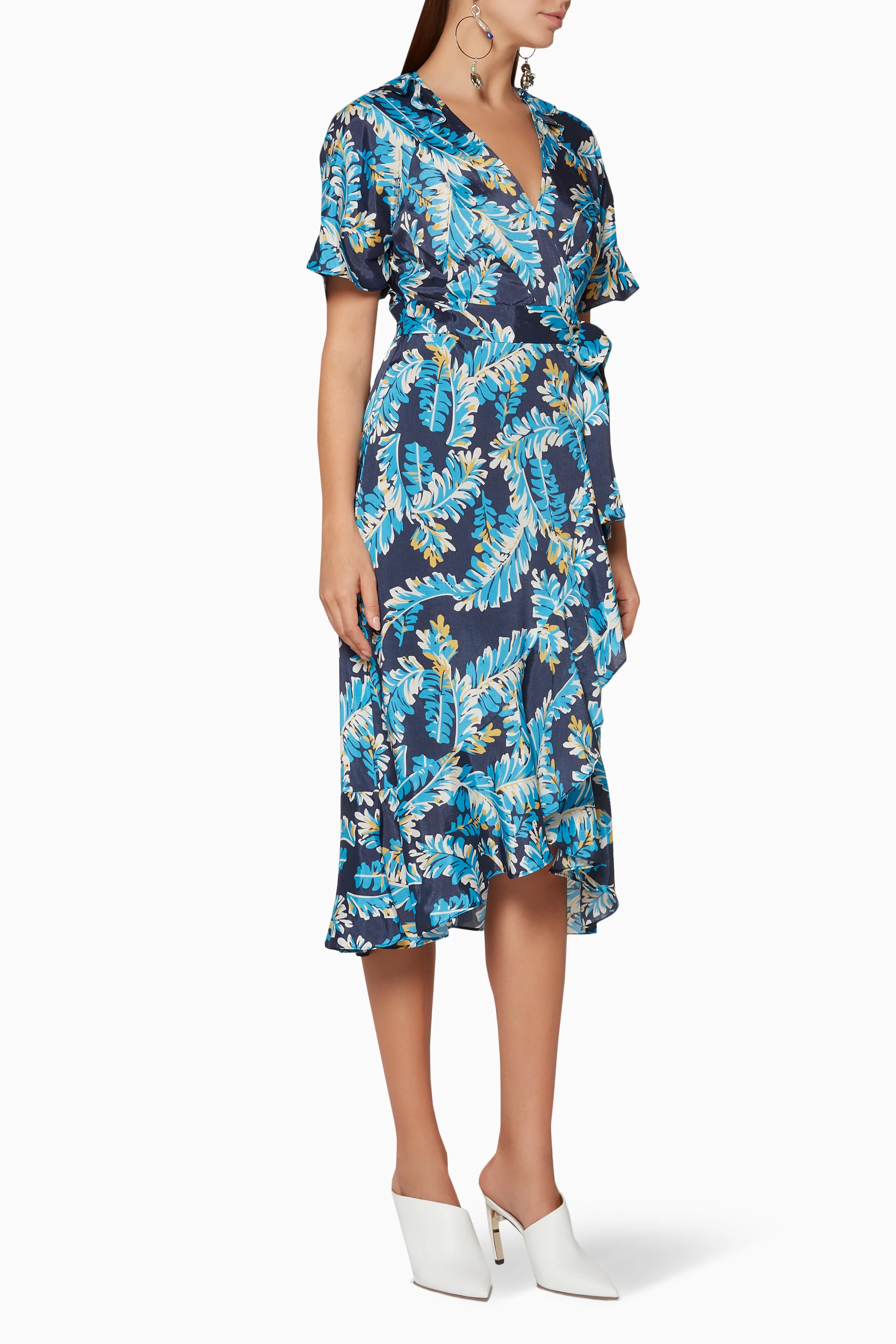 Josephine print wrap dress top