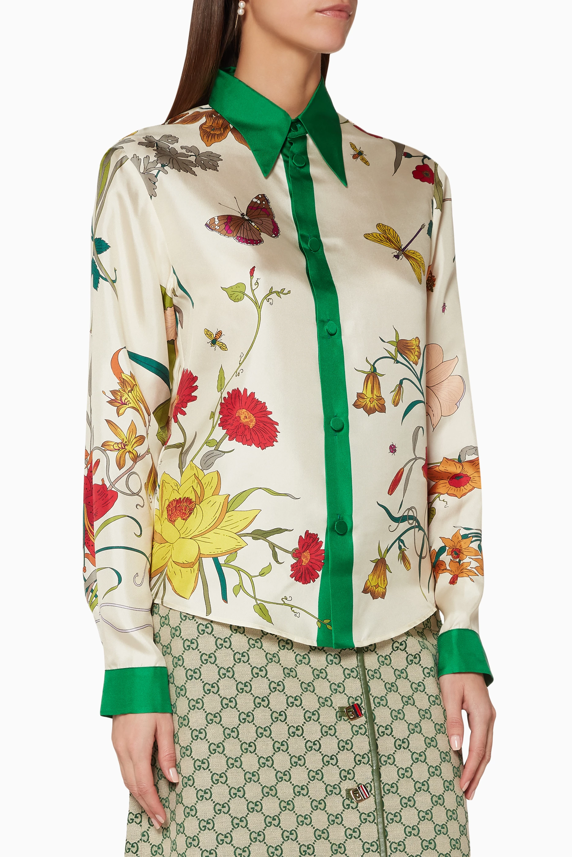 Gucci floral on sale print shirt
