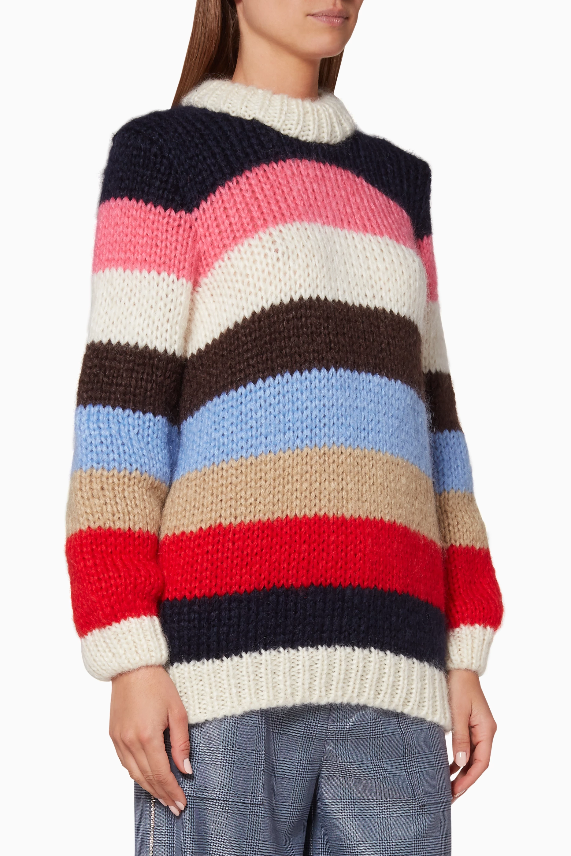 Buy Ganni Multicolour Multi Coloured Mohair Julliard Sweater for
