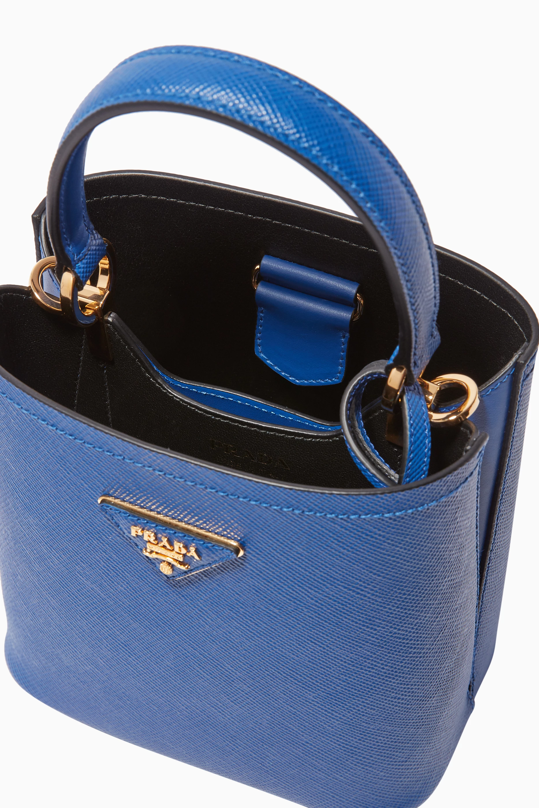 Prada Small Saffiano Lux Panier Bag - Black Bucket Bags, Handbags -  PRA860114