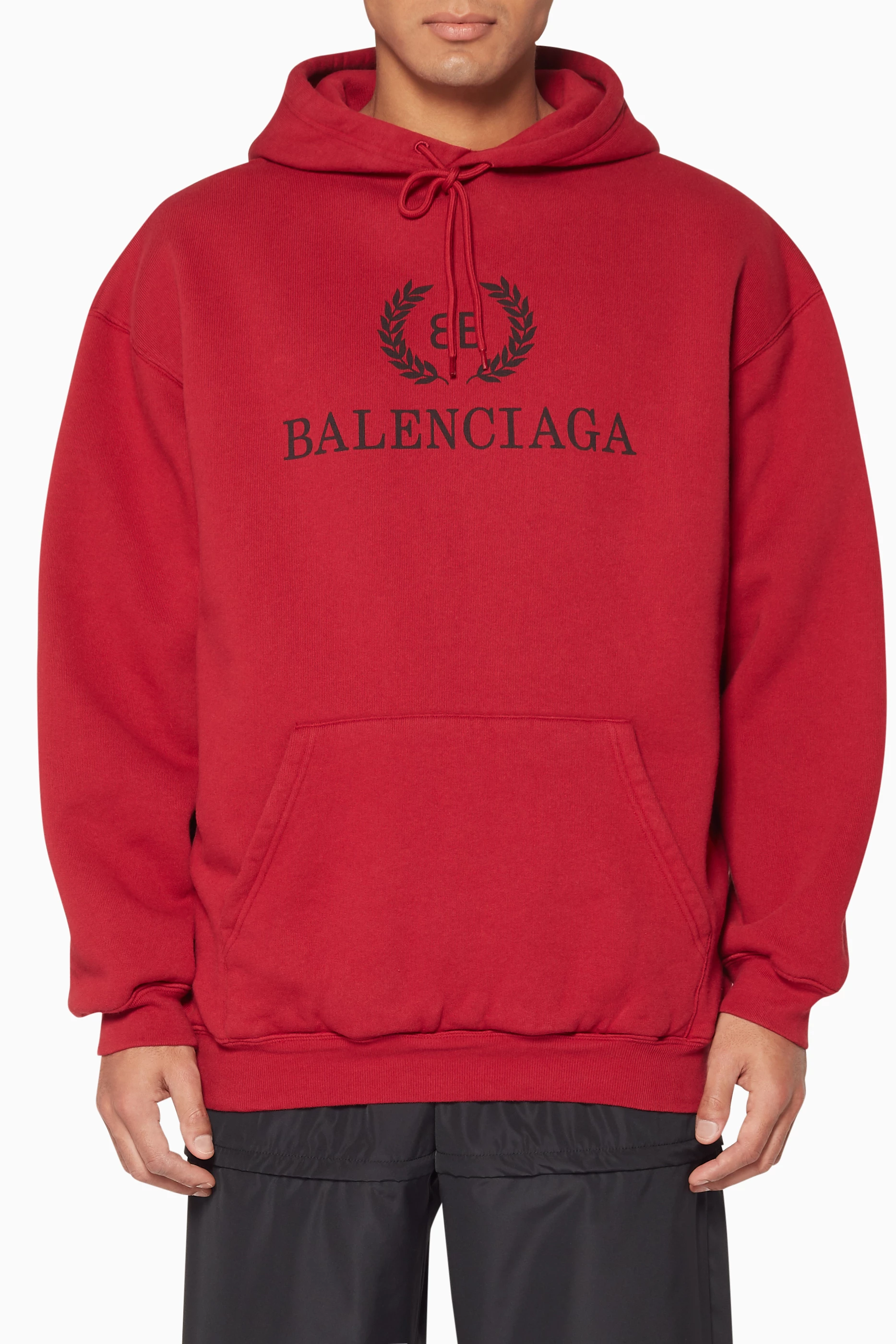 Red balenciaga hoodie sales