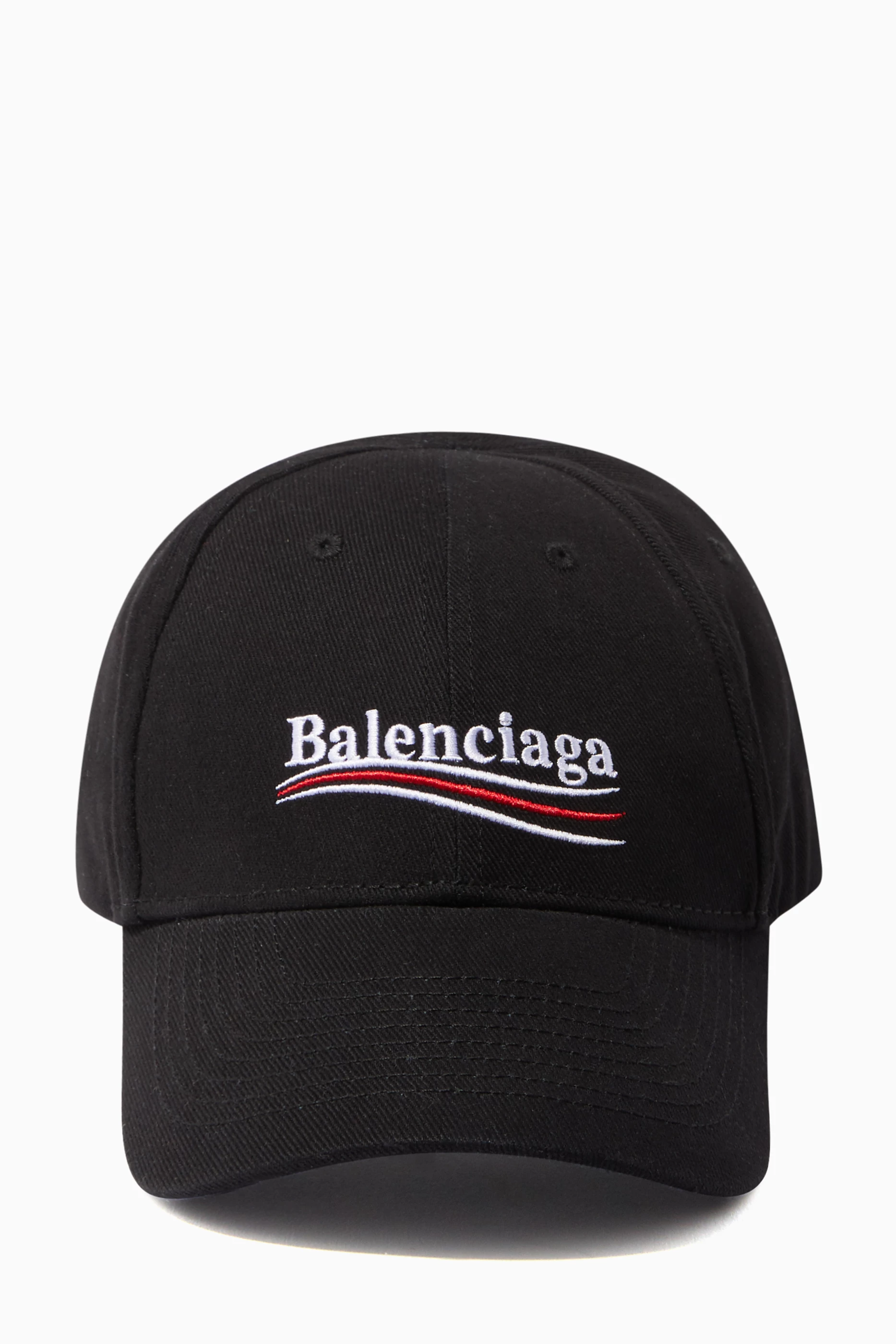 Buy Balenciaga Black Political Logo Baseball Cap for Men in Saudi